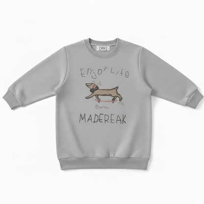 Skateboard Dog Enjoy Life Graphic Pet Crewneck C1041