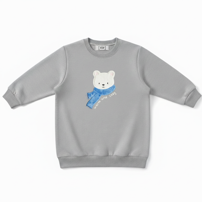 Cute Polar Bear Blue Scarf Graphic Crewneck C1051