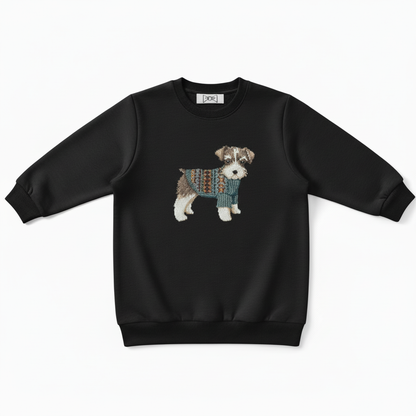 Cute Schnauzer Green Sweater Graphic Crewneck C1052