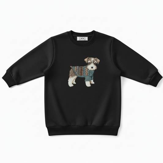 Cute Schnauzer Green Sweater Graphic Crewneck C1052