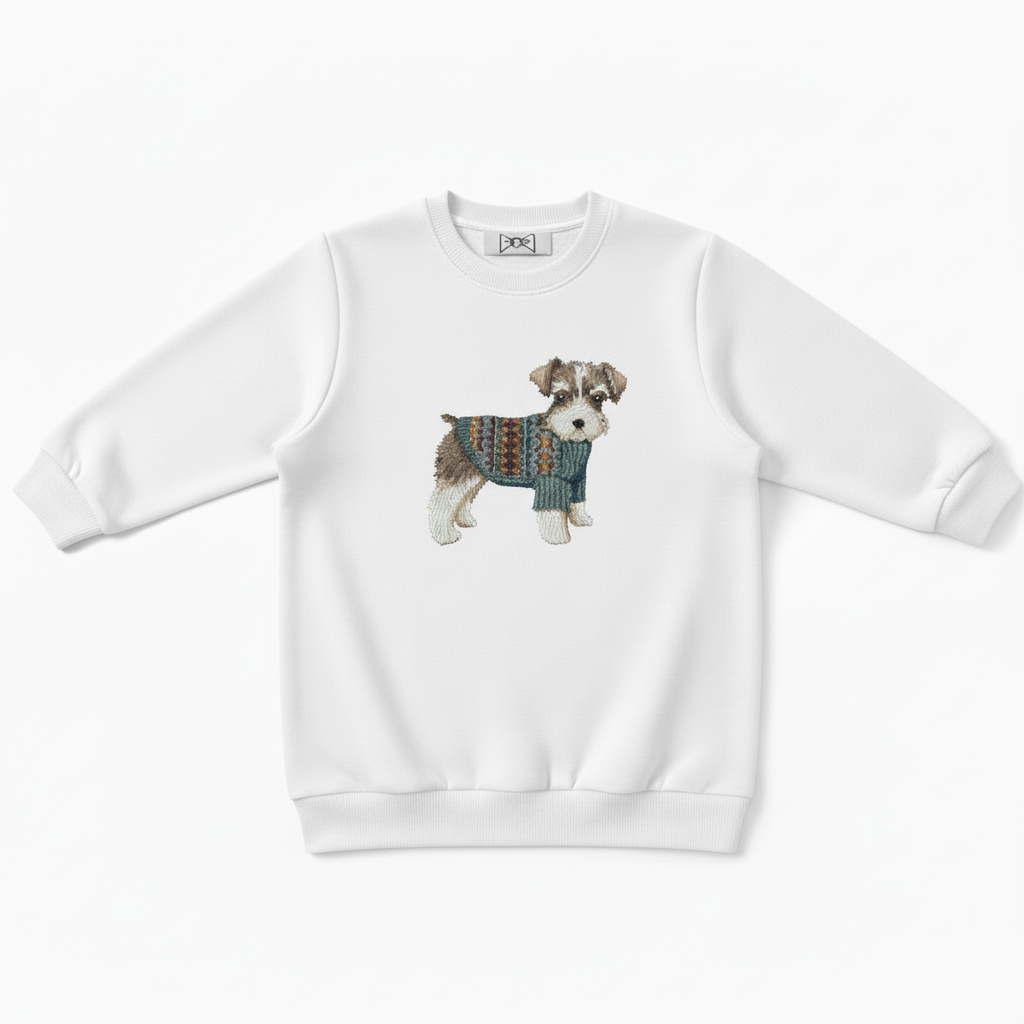 Cute Schnauzer Green Sweater Graphic Crewneck C1052