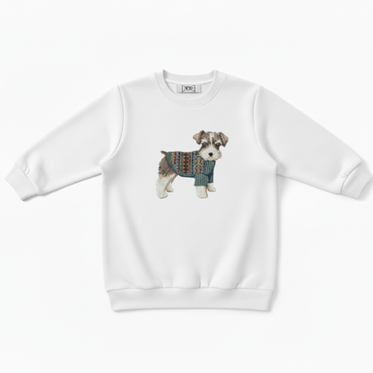 Cute Schnauzer Green Sweater Graphic Crewneck C1052