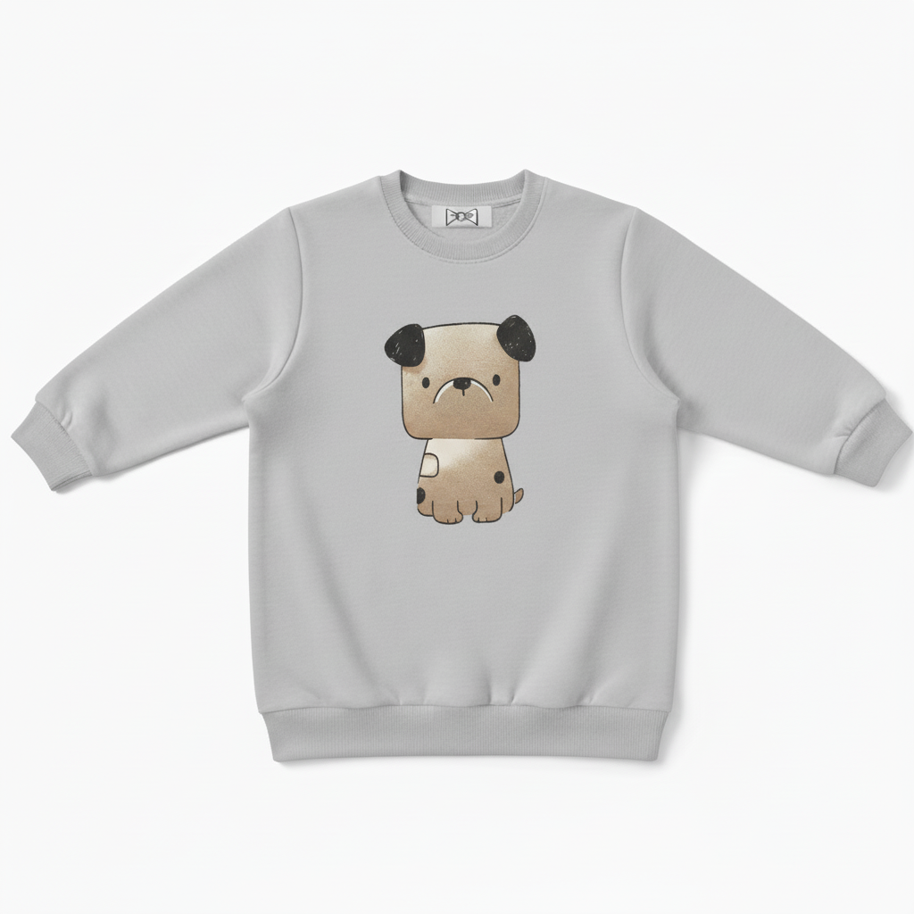 Funny Grumpy Bulldog Sitting Pose Gift Crewneck C1054