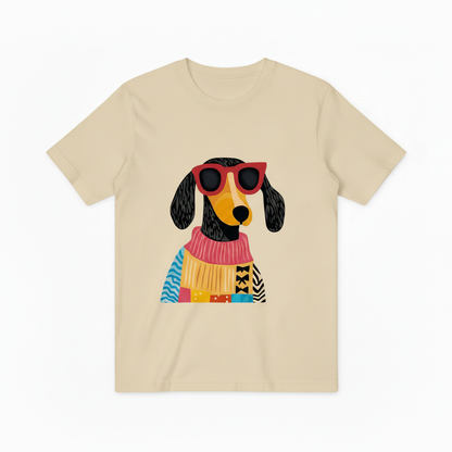Colorful Patchwork Dachshund Graphic Tee, Funny Dog Lover Gift T-Shirt T4016
