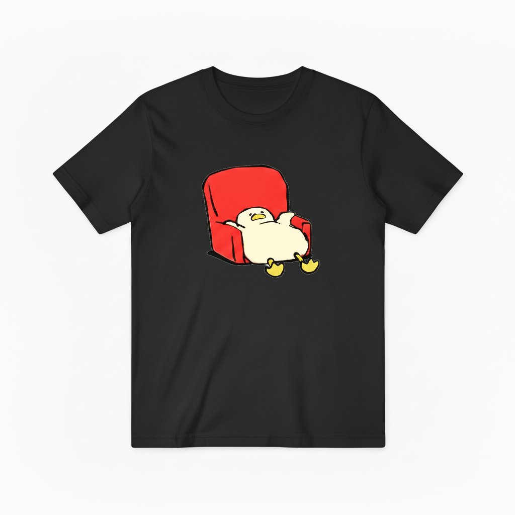 Relaxing Duck in Armchair T-Shirt, Ideal Gift for Anyone Who Loves to Unwind T4014