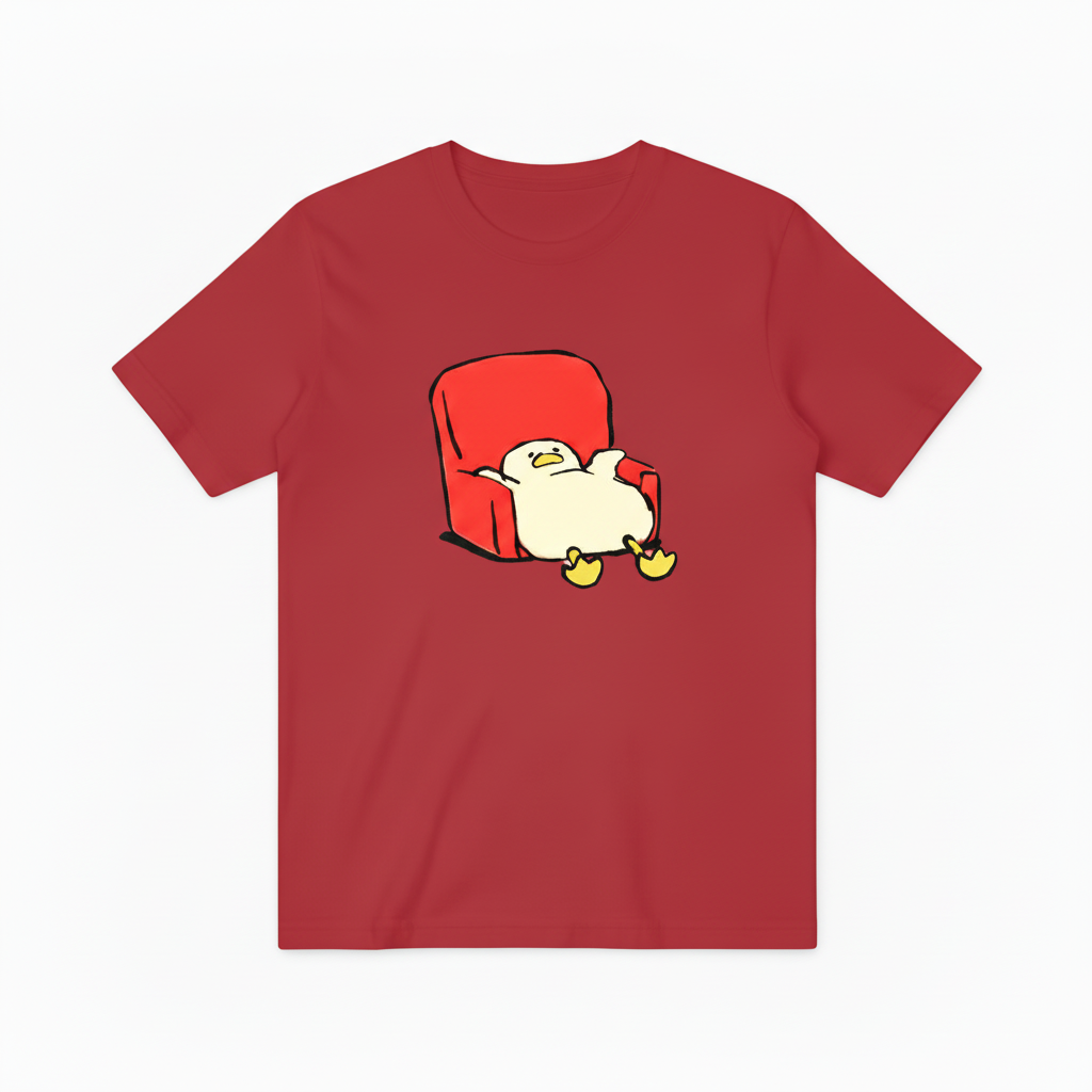 Relaxing Duck in Armchair T-Shirt, Ideal Gift for Anyone Who Loves to Unwind T4014