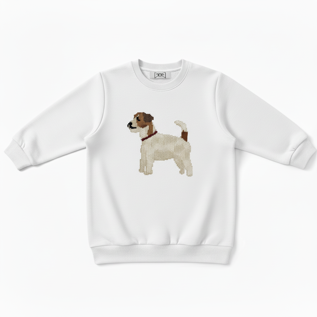 Cute Brown White Dog Standing Pose Crewneck C1058