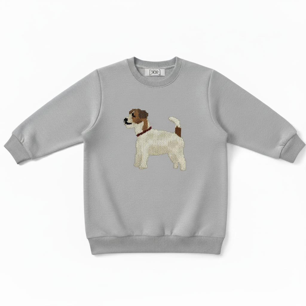 Cute Brown White Dog Standing Pose Crewneck C1058