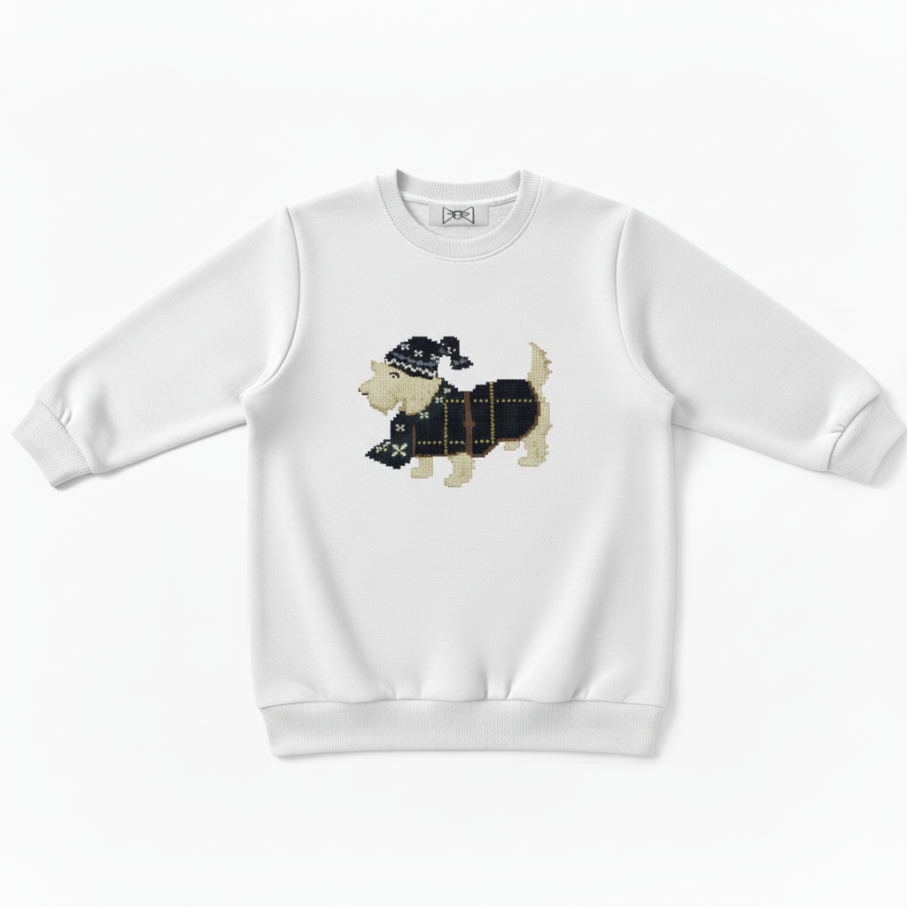 West Highland Terrier Holiday Pixel Dog Crewneck C1059