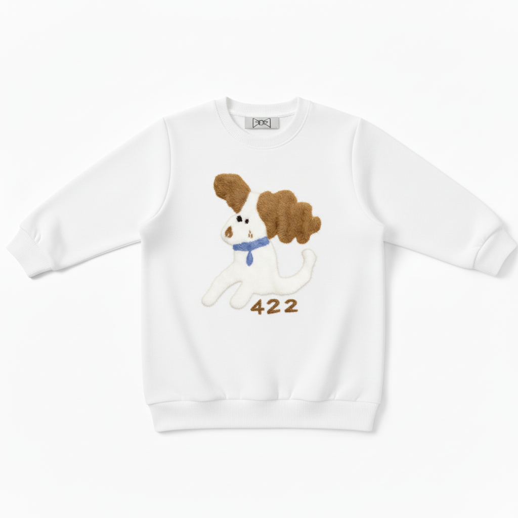 Fluffy Spaniel Blue Collar Dog Lover Crewneck C1060