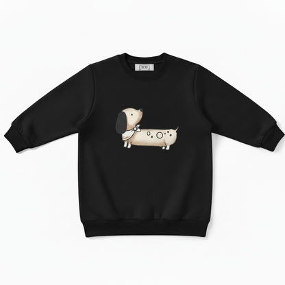Cute Spotty Wiener Dog Bow Pet Crewneck C1061