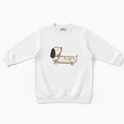 Cute Spotty Wiener Dog Bow Pet Crewneck C1061