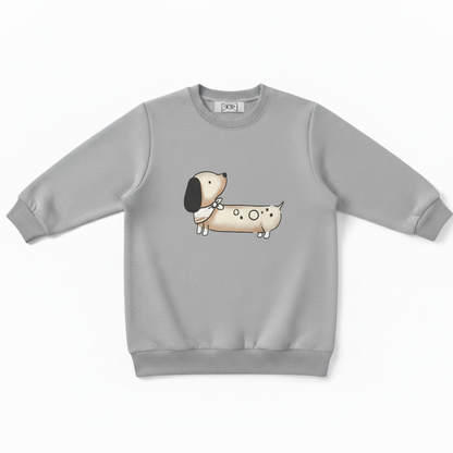 Cute Spotty Wiener Dog Bow Pet Crewneck C1061