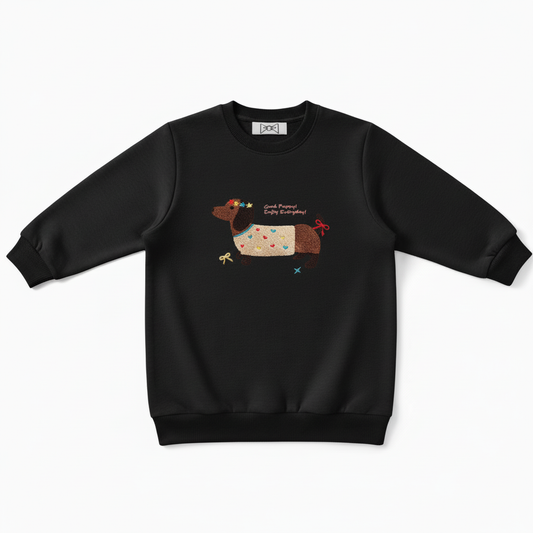 Good Puppy Enjoy Everyday Floral Heart Dog Crewneck C1062