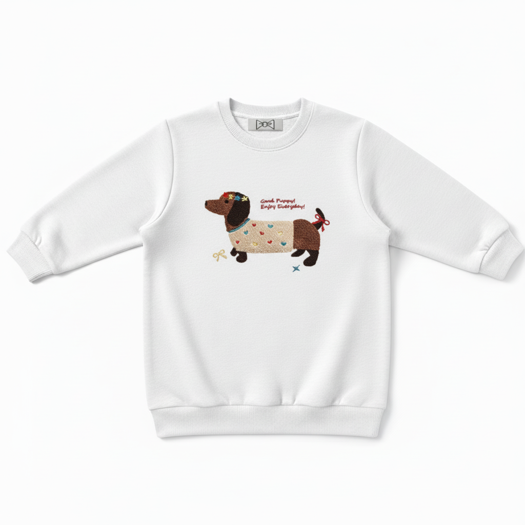 Good Puppy Enjoy Everyday Floral Heart Dog Crewneck C1062
