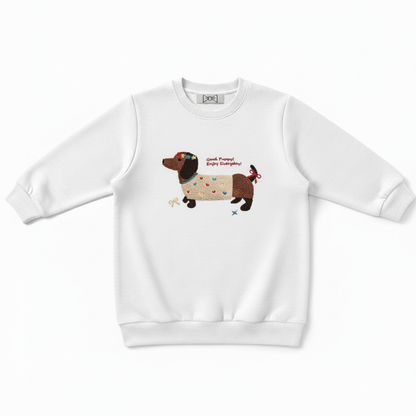 Good Puppy Enjoy Everyday Floral Heart Dog Crewneck C1062
