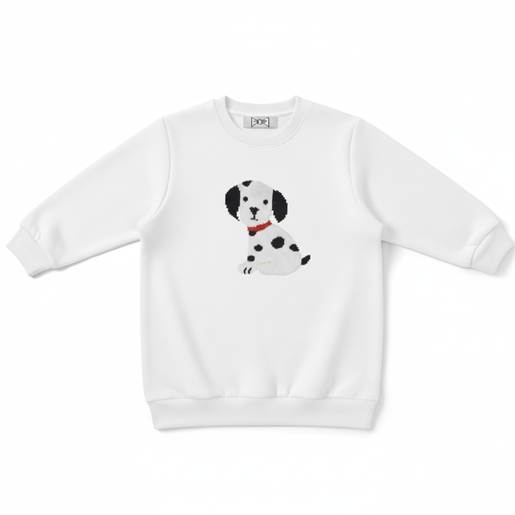 Dalmatian Puppy Red Collar Pixel Graphic Crewneck C1066