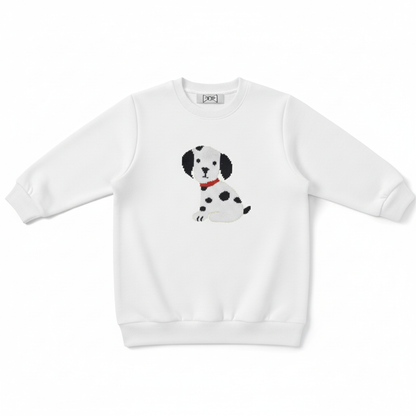 Dalmatian Puppy Red Collar Pixel Graphic Crewneck C1066