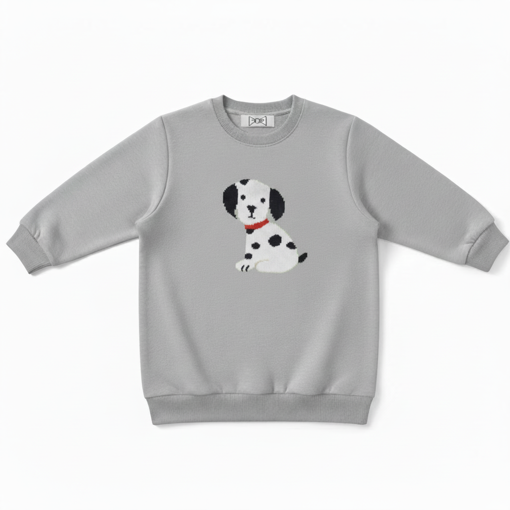 Dalmatian Puppy Red Collar Pixel Graphic Crewneck C1066