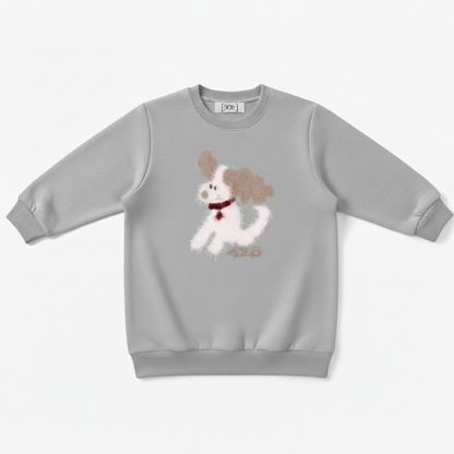 Fluffy Puppy Red Bell Collar Graphic Crewneck C1068