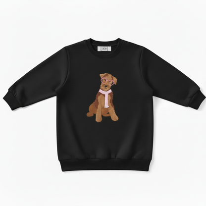 Airedale Terrier Pink Glasses Scarf Graphic Crewneck C1071