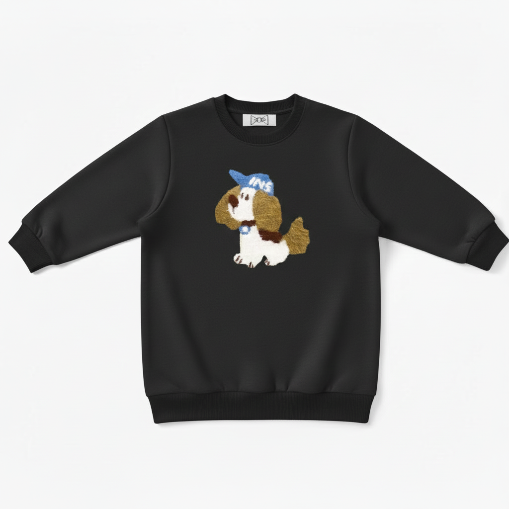 Fluffy Shih Tzu Blue Baseball Cap Crewneck C1072