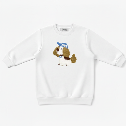 Fluffy Shih Tzu Blue Baseball Cap Crewneck C1072
