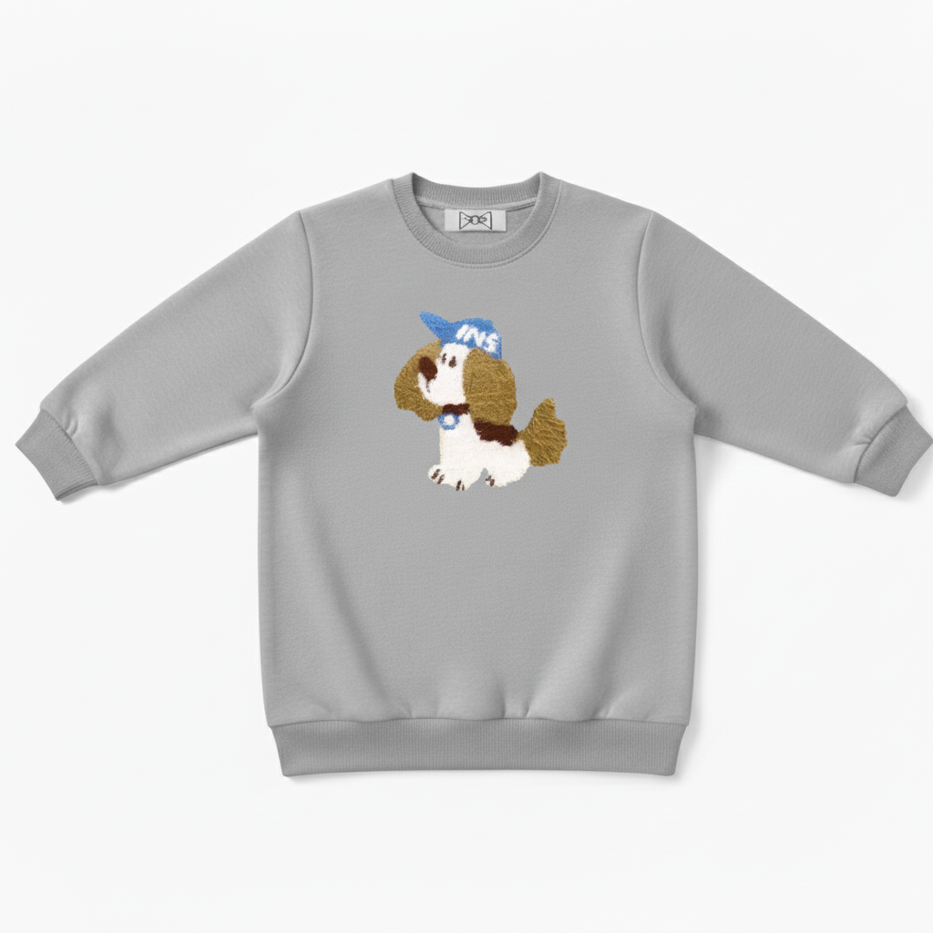 Fluffy Shih Tzu Blue Baseball Cap Crewneck C1072