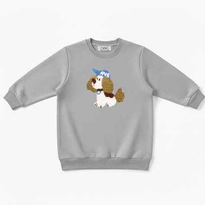 Fluffy Shih Tzu Blue Baseball Cap Crewneck C1072