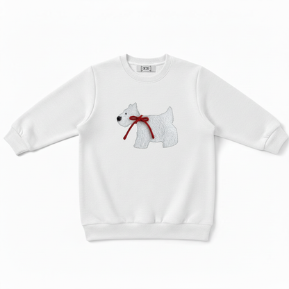 Scottish Terrier Red Bow Side Profile Crewneck C1076