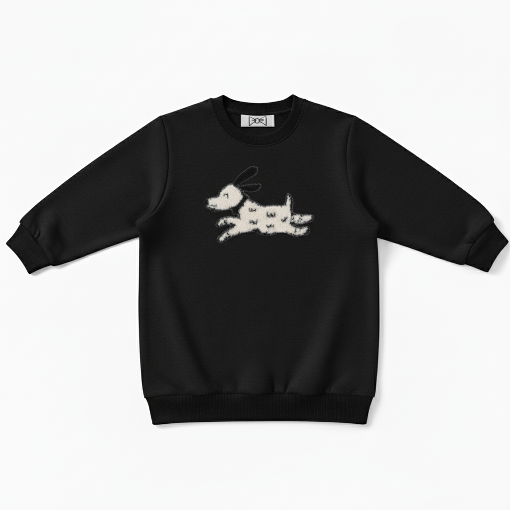 Cute White Running Dog Pet Crewneck C1077
