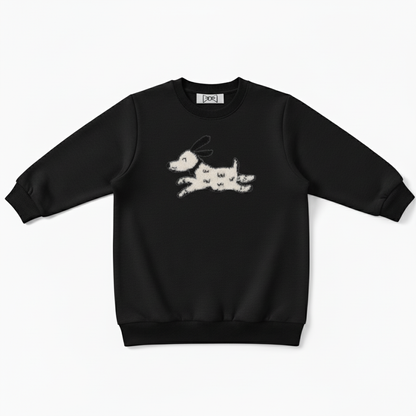 Cute White Running Dog Pet Crewneck C1077