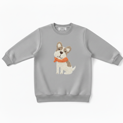 Gray French Bulldog Orange Scarf Dog Gift Crewneck C1078