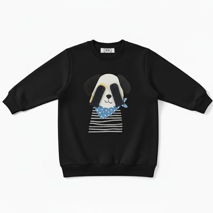 Stripe Shirt Dog Blue Bandana Graphic Crewneck C1080
