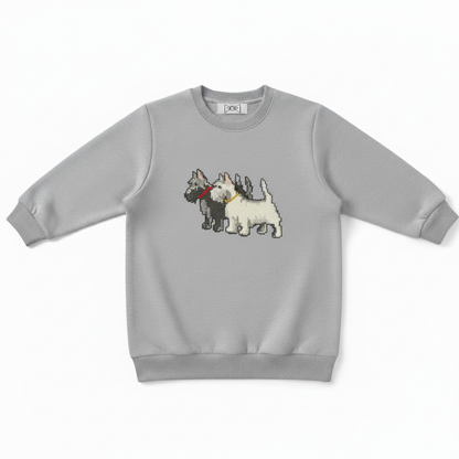 Two Westie Dogs Pixel Duo Graphic Crewneck C1081