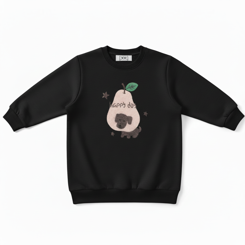 Happy Dog Pear Fruit Graphic Crewneck C1082