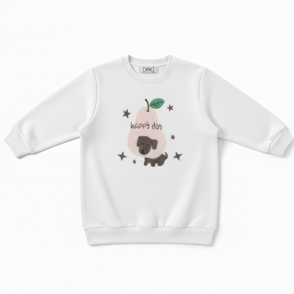 Happy Dog Pear Fruit Graphic Crewneck C1082