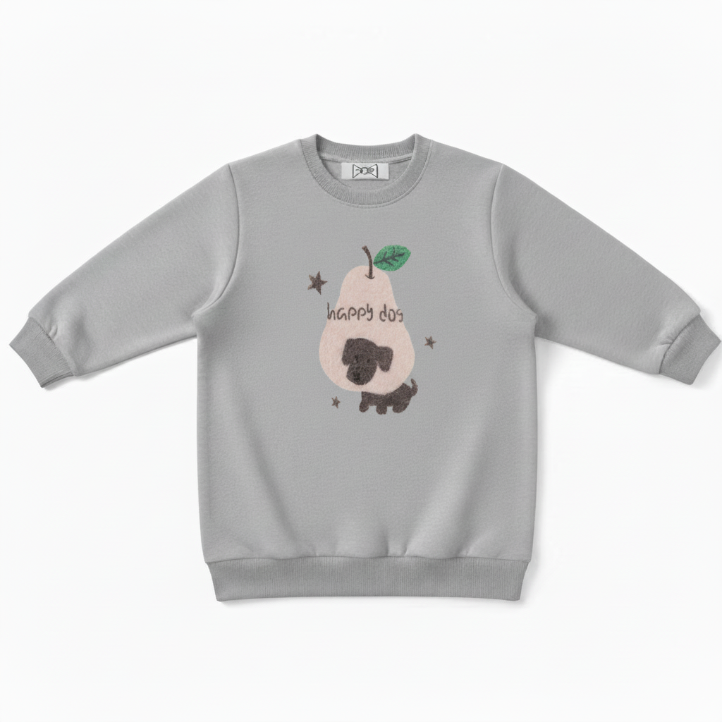 Happy Dog Pear Fruit Graphic Crewneck C1082