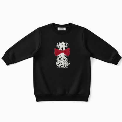 Cute Dalmatian Oversized Red Bow Pet Crewneck C1083