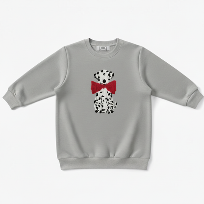 Cute Dalmatian Oversized Red Bow Pet Crewneck C1083