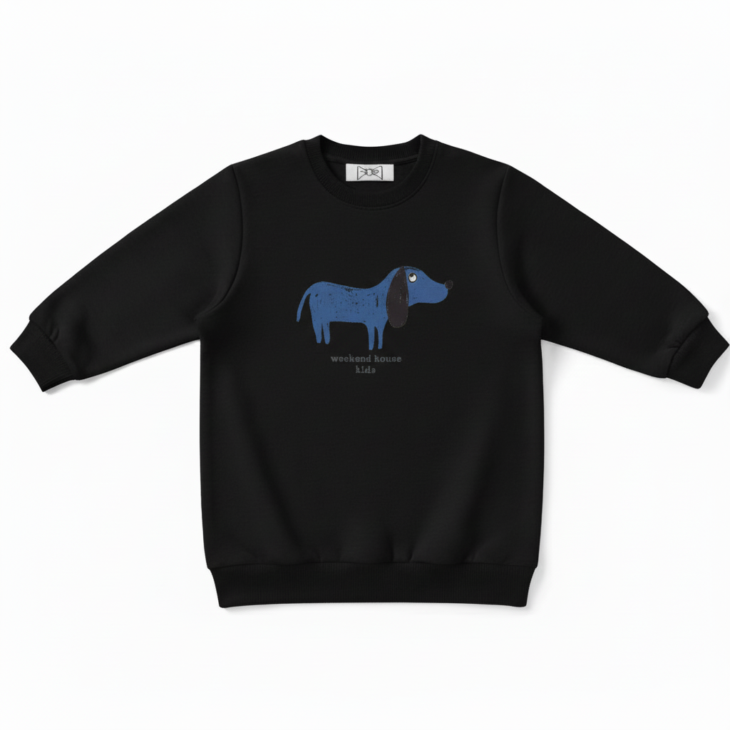 Weekend Rouge Cute Blue Wiener Dog Crewneck C1085