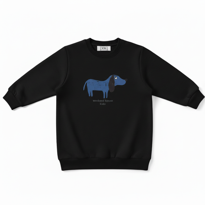 Weekend Rouge Cute Blue Wiener Dog Crewneck C1085
