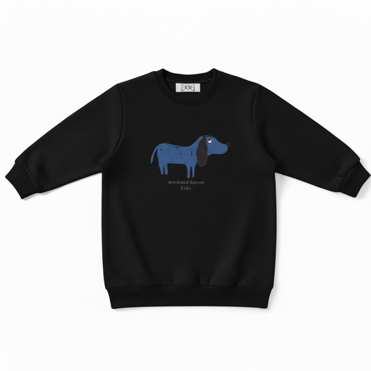 Weekend Rouge Cute Blue Wiener Dog Crewneck C1085