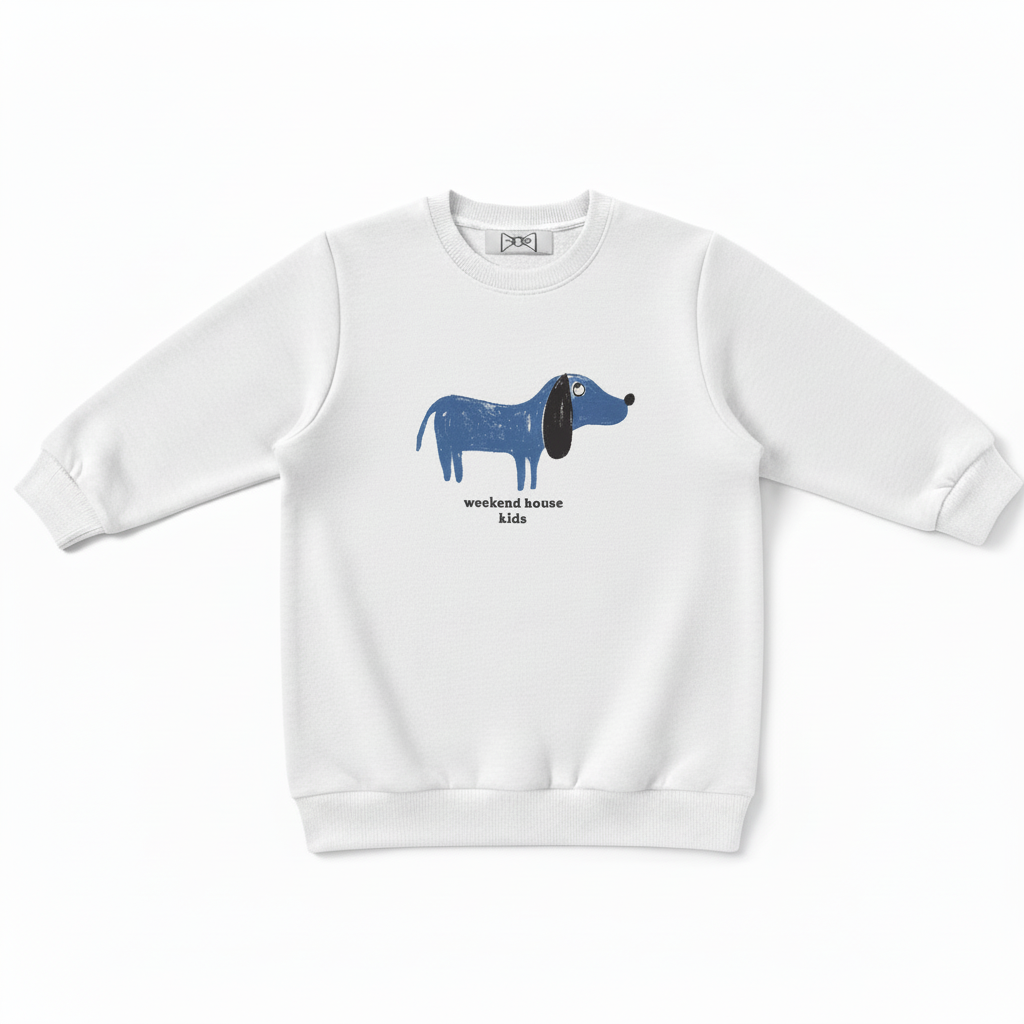 Weekend Rouge Cute Blue Wiener Dog Crewneck C1085