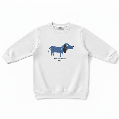 Weekend Rouge Cute Blue Wiener Dog Crewneck C1085