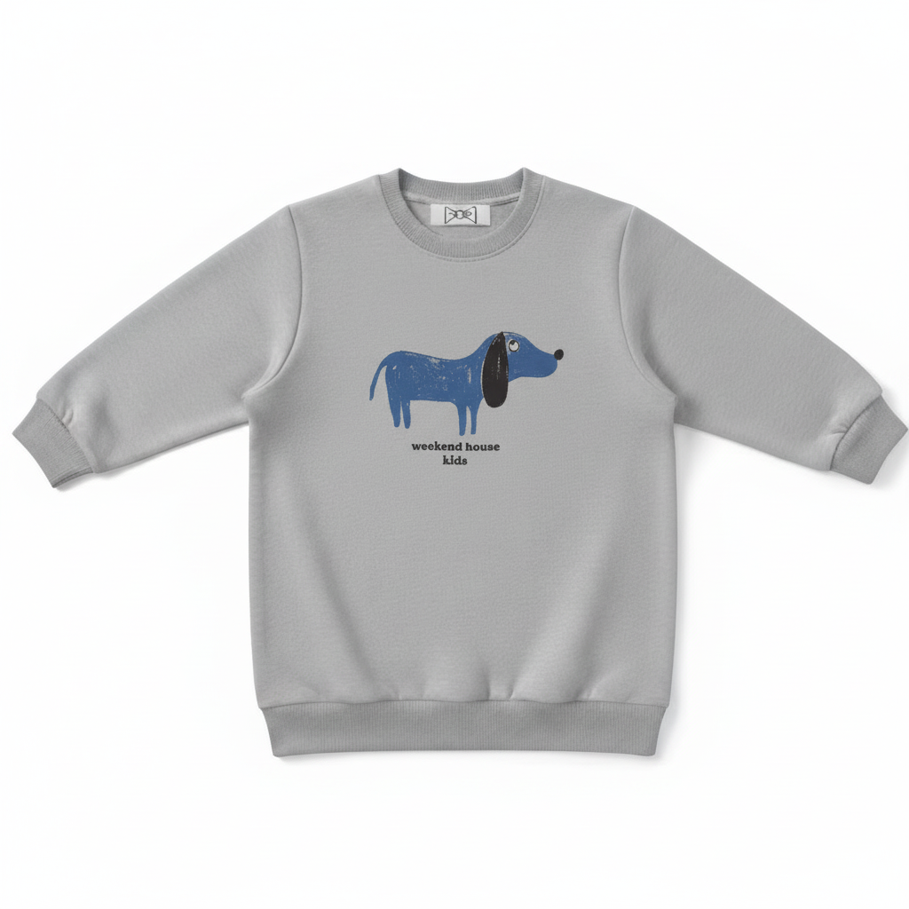 Weekend Rouge Cute Blue Wiener Dog Crewneck C1085