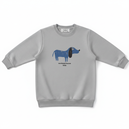 Weekend Rouge Cute Blue Wiener Dog Crewneck C1085