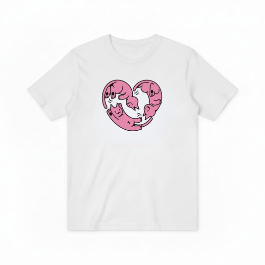 Purrfect Cat Heart Tee – Love in Every Stretch for Cat Parents T4021
