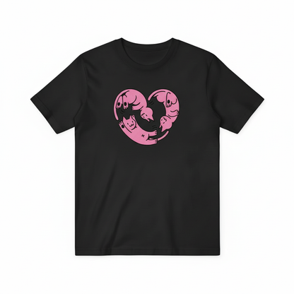 Purrfect Cat Heart Tee – Love in Every Stretch for Cat Parents T4021