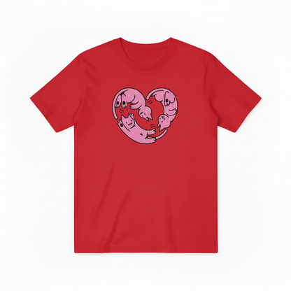 Purrfect Cat Heart Tee – Love in Every Stretch for Cat Parents T4021
